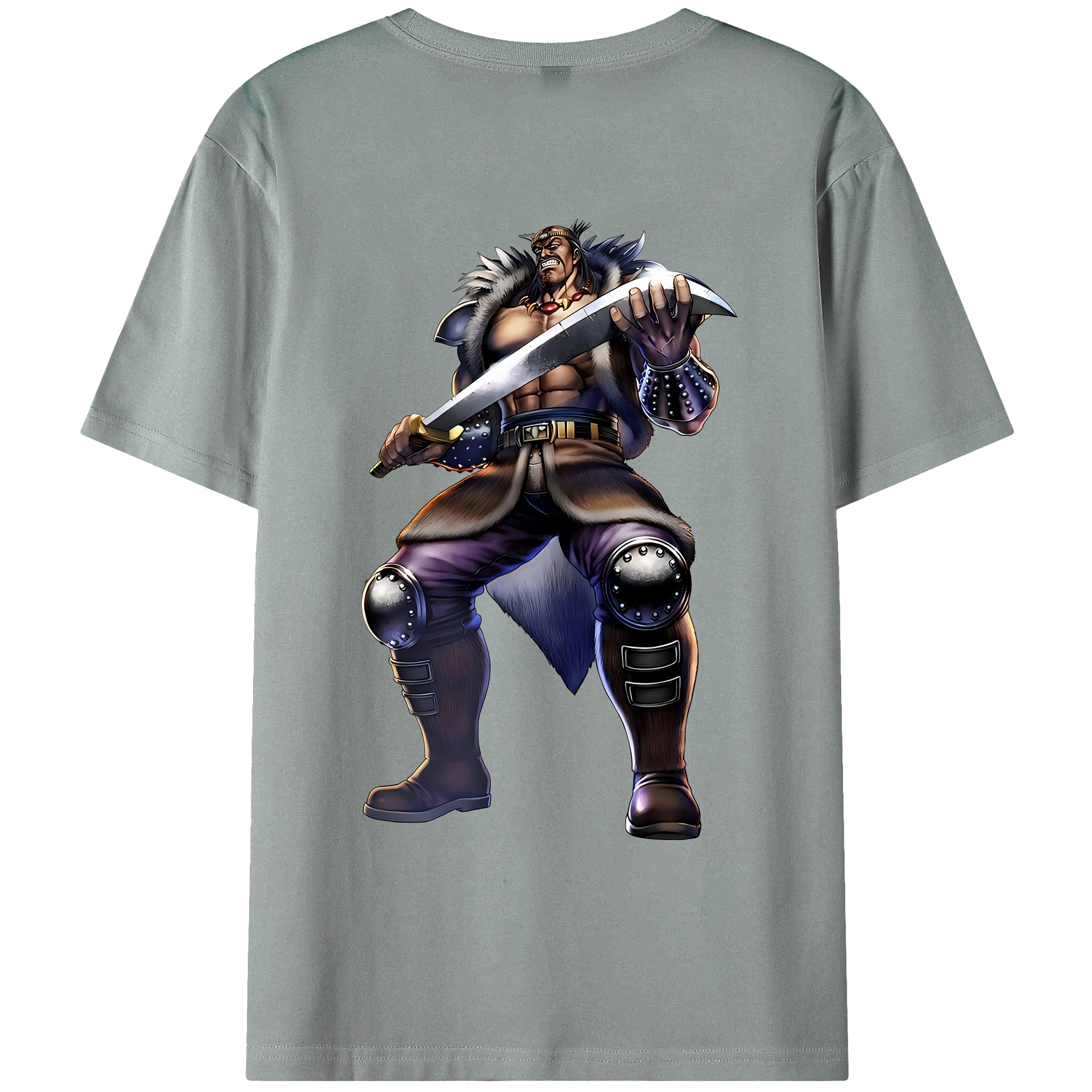 （画像用） 北斗の拳 Fist of the North Star 綿100％ メンズ半袖Tシャツ（バックプリント） 通気性